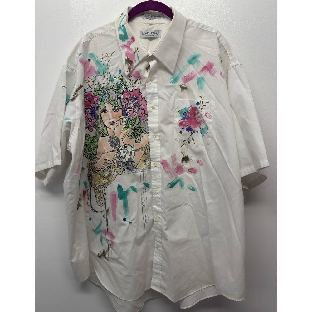 Vintage Bryan Marc Unisex Shirt Single‎ Needle Vintage Art Painted Shirt #28